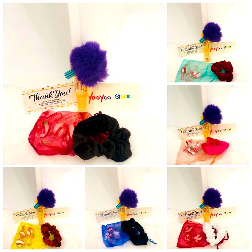 Gloss lips with ball pom pom for women, girl